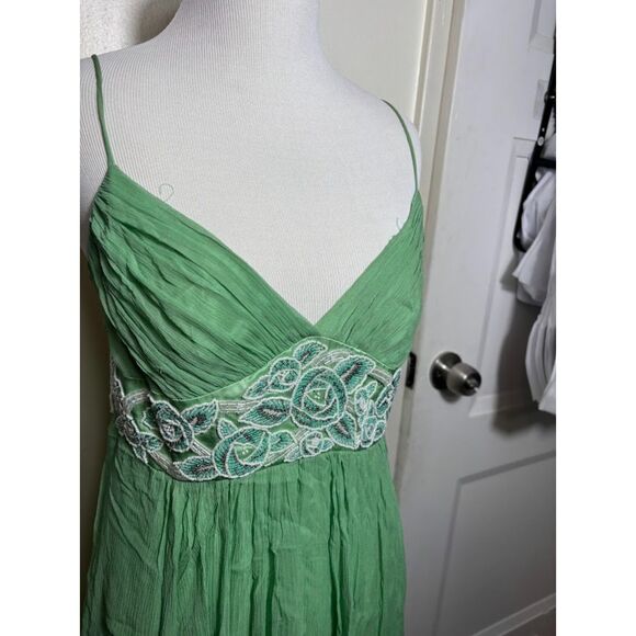 BCBGMaxAzria Gown Dress Maxi Beaded Silk y2k fairy fairycore empire waist prom - Picture 3 of 8